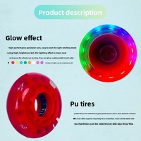 Roues de patins à roulettes lumineuses à double rangée en PU silencieuses et résistantes à l'usure pour les enfants de 3 à 6 ans