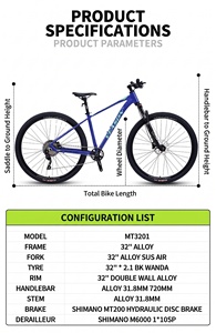 Vélo de montagne en alliage d'aluminium personnalisable en gros avec freins à disque, roues de 24 pouces, 21 vitesses, fourche à suspension - Expédition rapide - Product Image 6