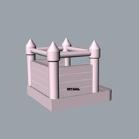 Château gonflable commercial rose pastel en PVC pour enfants, idéal pour la location de jeux d'extérieur