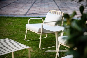 Linear Single-Seater Aluminum Alloy <b>Garden</b> <b>Chair</b>-Outdoor Minimalist Design Waterproof & Durable - Product Image 4