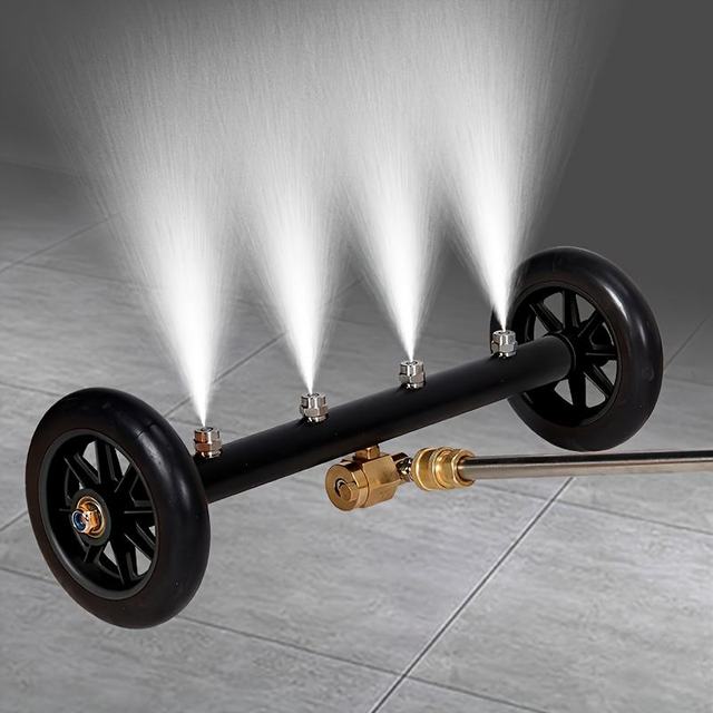 High-pressure Washer Car Undercarriage Cleaner 16-inch Chassis Pavement Multi-purpose 4-hole Nozzle 4000 psi Stainless Steel