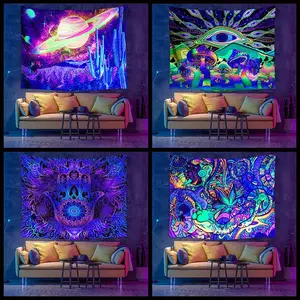 Vente en gros Livraison rapide Trippy Tapisserie Psychédélique Spirituel Cartoon Tapisserie