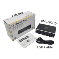 Carte son Behringer UMC202HD 2 entrées/2 sorties, interface audio USB 2.0 avec 2 préamplis micro Midas, système de sonorisation studio, équipement musical