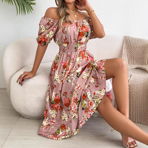 PASUXI Nuovissimo Abito Estivo <span class=keywords><strong>a</strong></span> Maniche Corte con Stampa Digitale, in Chiffon, Stile Moda, <span class=keywords><strong>Taglie</strong></span> Forti, Casual ed Elegante per Ragazze - Product Image 5