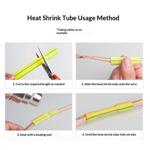 Geelgroene dubbele kleur krimpkous aardingsdraadbuis 4MM - Product Image 5