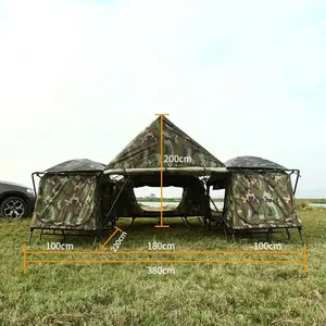 Camping Off Ground Tent 6 Person Cot Tent Waterproof Portable Folding Easy to Set Up for Outdoors Traveling Fishing Hiking