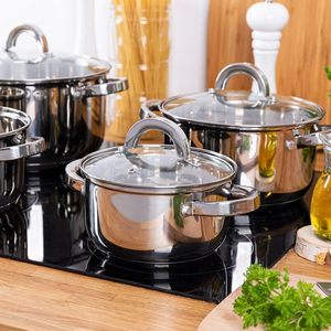 Juego de Ollas Clásico de Acero Inoxidable Triple 304 con Tapa de Vidrio, Saludable, Cacerola 316, Olla para Caldo, Logotipo Personalizado para Cocina Doméstica y Exterior - Product Image 2