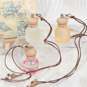 Diffuseur de parfum pour voiture en verre givré 10 ml, évaporation naturelle, sans électricité, à suspendre, pour huiles essentielles, désodorisant d'air - Product Image 3