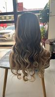 Cheveux brésiliens pour perruque à dentelle frontale ombrée, longue vague corporelle pour femmes, blond brun BLONDE, cheveux Remy, dentelle suisse