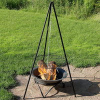 Trépied foyer portatif pour barbecue, grille d'extérieur pour le jardin