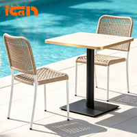 Nouvelle chaise en corde tressée à la main pour villa, chaises en corde pour restaurant, terrasse, empilables, modernes, pour patio, restaurant, salle à manger extérieure