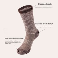 Chaussettes mi-mollet en laine mérinos antidérapantes, résistantes aux odeurs, épaissies et chaudes pour les sports de plein air-pour la randonnée et le ski