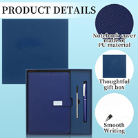 Sets de Regalo de Cuadernos de Cuero Corporativos al por Mayor, Personalizables, Caja de Regalo de Lujo para Cuaderno Diario A5 con Bolígrafo y USB