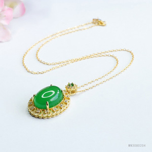 Collier Pendentif en Calcédoine Verte 2026, Agate Impériale, Grand Modèle, Vente en Gros Usine, Génération S3080204 - Product Image 3