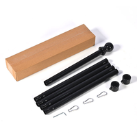 Kit de mât de drapeau portable en acier inoxydable de 5 pieds, montage rapide, design léger, base rotative anti-emmêlement, drapeau 3x5 imperméable