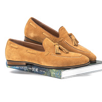 Nouveaux Mocassins Homme en Cuir Véritable à Semelle Souple, Style Vintage avec Pompons, Chaussures Bateau Décontractées pour la Conduite