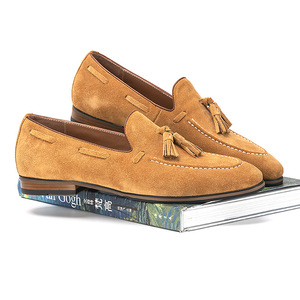 Nouveaux Mocassins Homme en Cuir Véritable à Semelle Souple, Style Vintage avec Pompons, Chaussures Bateau Décontractées pour la Conduite - Product Image 4