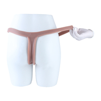 S8039 Culotte avec godemichet creux à testicules volumineux et plug ajustable, string pénien en silicone, extenseur de pénis ultra réaliste, jouets sexuels en gros