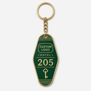 Porte-clés en métal personnalisés de haute qualité pour hôtels et motels, avec logo, idéaux pour les souvenirs de voyage – Vente en gros - Product Image 2