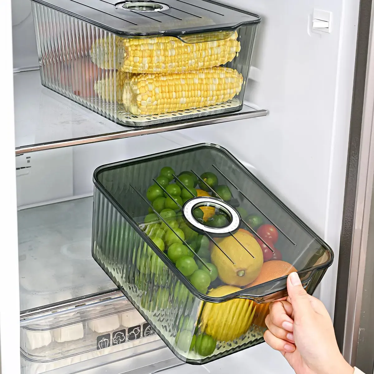 रसोई फल और सब्जियां रेफ्रिजरेटर भंडारण ताजा बॉक्स खाद्य भंडारण कंटेनर