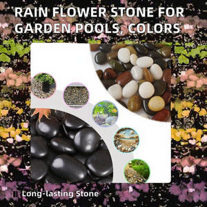 Pierres naturelles Rain Flower, durables, design moderne, pour les fonds de piscines, créant une magnifique vue, galets polis noir et blanc - Product Image 2