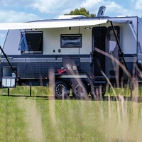 Caravane tout-terrain standard australienne de 22 pieds, caravane de luxe en fibre de verre tout-terrain avec grand canapé-lit, caravane familiale hybride
