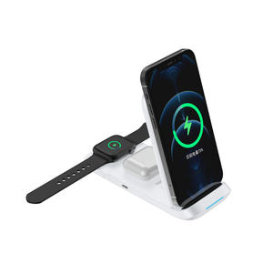 Montre de téléphone portable pliable 3 en 1 Support de charge multifonction Chargeur sans fil pour iPhones Montre <span class=keywords><strong>Airpods</strong></span> - Product Image 3