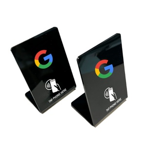 Support NFC en acrylique étanche pour <span class=keywords><strong>avis</strong></span> d'hôtel, puce NTAG213 13,56 MHz, distance de lecture 1-10 cm, impression de logo, réseaux sociaux - Product Image 1
