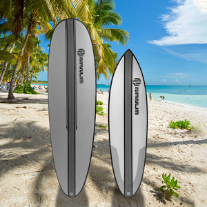 Planche de surf en résine époxy de fibre de verre avec aileron, planche de surf longue pour le surf, planche de surf rigide, longboard - Product Image 4