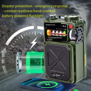 Outdoor-Ausrüstung Solar-Notfall-Handkurbel-Dynamo-Taschenlampe Tragbares Vintage AM/FM/SW-Radio BT 5.0 Wiederaufladbarer Akku 5V - Product Image 5