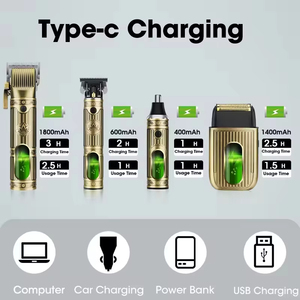 993 Pro 4-Trong-1 Tất Cả Các Kim Loại Tóc Kit Qua Lại Máy Cạo Râu Mũi Tông Đơ 2000MAh <span class=keywords><strong>LCD</strong></span> Hiển Thị Nhanh Chóng Sạc Có Thể Điều Chỉnh Độ dài Người Đàn Ông Thiết Lập - Product Image 2