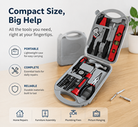 Ensemble d'outils compacts pour la maison, 37 pièces, avec marteau, pinces, tournevis, étui moulé par soufflage portable, kit d'outils ménagers pour l'entretien quotidien