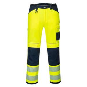 PORTWEST - PW340YNS41 PW3 High visibility yellow/blue navy short <b>work</b> <b>trouser</b> - EAN 5036108312979 <b>HI</b>-<b>VIS</b> WORKWEAR - Product Image 1