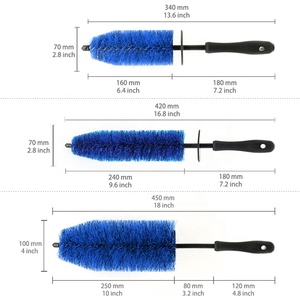CR Free Logo Print EZ Wheel Brush <span class=keywords><strong>Car</strong></span> Wash Brush Kit con mango largo Cepillo de limpieza de automóviles para automóviles - Product Image 3