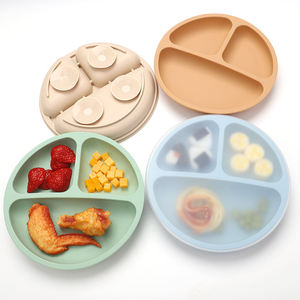 Plato de Silicona Personalizado Libre de BPA <span class=keywords><strong>para</strong></span> <span class=keywords><strong>Bebés</strong></span> y Niños Pequeños de 0 a 12 Meses con Compartimento Dividido y Tapa con Succión Adhesiva - Product Image 2