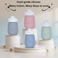 Bouteille d'eau pliable en silicone de 1200 ml |   Gourde de voyage pliable pour la randonnée/camping (sans BPA et étanche)