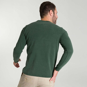 T-shirt à manches longues en polyester/coton respirant et anti-rides, coupe classique, qualité supérieure, t-shirts à manches longues en tricot pour hommes - Product Image 5