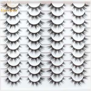 Pestañas Postizas Abestyou Hechas a Mano, Cruelty-Free, con Efecto Brillante en la Oscuridad, Estilo Ojo de Gato, Naturales, de Visón Sintético, Paquete de 20 Pares, Volumen Ligero, Cortas - Product Image 4