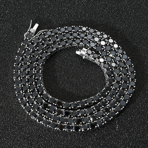 Collar de Tenis Personalizado de Hip Hop, Chapado en Oro Negro, Cadena de Tenis con Circonitas Cúbicas Negras de 4 mm, para Hombre - Product Image 6