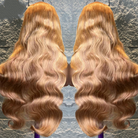 Fournisseur de produits capillaires de beauté en vogue sur Alibaba # Perruques en cheveux humains brésiliens blonds 27/613 de 32 pouces avec dentelle frontale HD 13x6 pour femmes