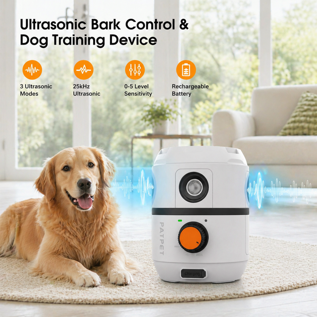 Ultrasonic Dog Trainer Rechargeable Waterproof Anti Barking Device High Frequency Flash Pet Training Repeller Outdoor