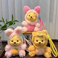 Lindo y Adorable Oso Amarillo de Vinilo Transformable de Dibujos Animados, Colgante, Muñeco de Peluche, Amuleto para Bolso, Llavero, Figura de Muñeco