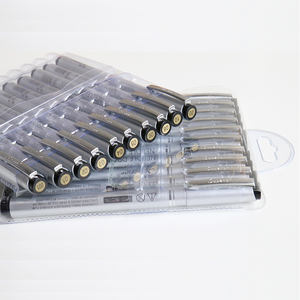 高级银外观Finliner绘图笔MS-807A 4pcs/8pcs/10pcs套装，带防水颜料墨水 - Product Image 1