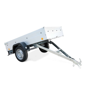 Remorque à plateau basculant légère de 2,1 m x 1,1 m, non freinée, à essieu unique, capacité de charge de 750 kg, galvanisée, OEM ODM - Product Image 1