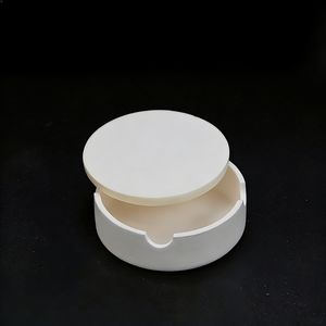 Creuset à fentes en alumine de haute pureté avec couvercle pour la frittage de prothèses dentaires, conception circulaire - Product Image 1