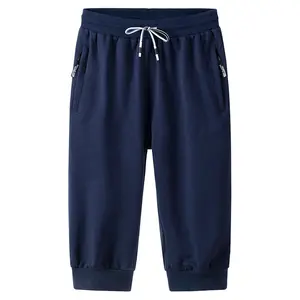 Calça jogger com logotipo personalizado, calça meia-calça com comprimento no joelho para homens jovens e mais recentes calças de design 8xl casual capri plus size