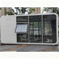 Système de maison intelligente de 40 pieds pour stations de villégiature en plein air, maison en verre préfabriquée, structure en acier, hôtel, appartement, capsule moderne de luxe, maison conteneur