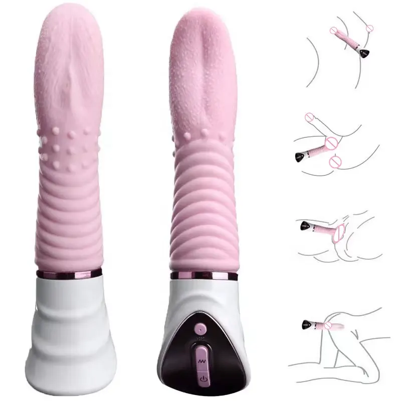 Produk baru AV dewasa lidah jilat g-spot masturbasi tongkat 10 frekuensi getaran ayunan pemanas vibrator seks dewasa