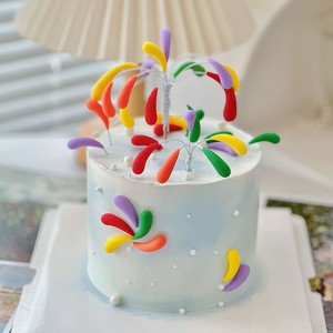 Colorful Sparkling Cake Decoration Plugin Round Reusable New Year Occasion - Product Image 1
