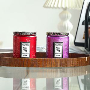 Grand bocal en verre gaufré vintage Oshine, bougie parfumée romantique, magnifique cadeau d'anniversaire, décoration d'intérieur - Product Image 4